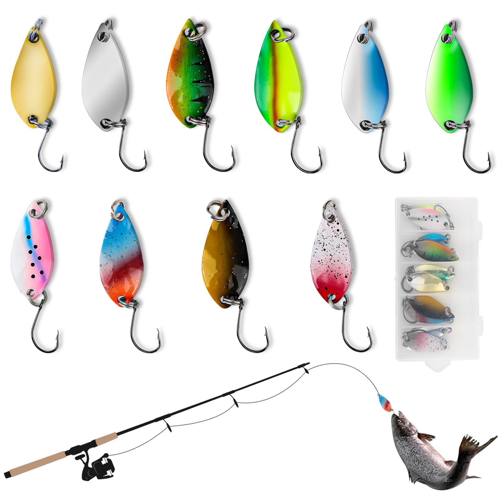 Set Esche Da Pesca Per Trote - Paradox Twister Spoons 2,5 G Con Effetto UV - Foto 6