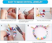 Vista 6 de 4500 Pcs Clay Beads for Bracelet Making kit, Flat Round Polymer Spacer heishi Beads for Jewelry Making Kit Bracelets Necklace (24 Colors 6mm)