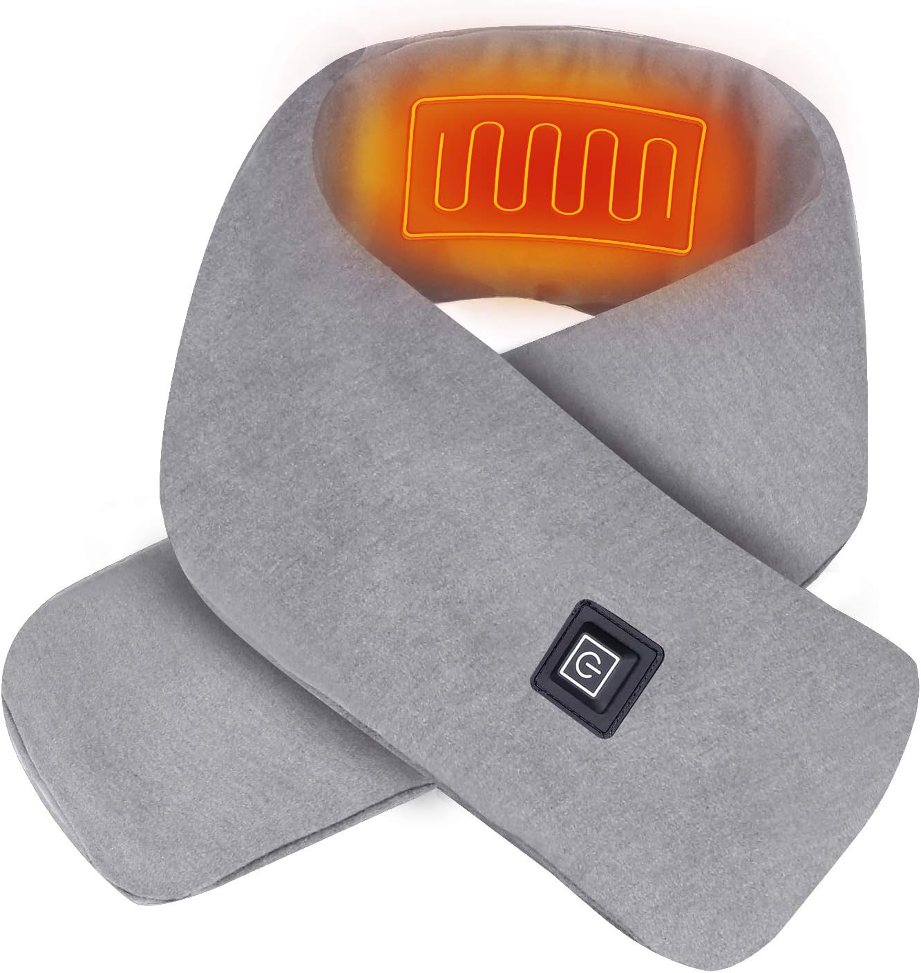 Qdreclod USB Heated Scarf with 3 Level Adjustable Temperature, Unisex Soft Warm Neck Scarf with Pockets, Perfect for Winter Indoor Outdoor Activities