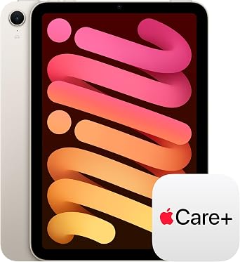 Apple iPad mini A17 Pro Apple Intelligence, 8.3-inch Liquid Retina Display, 512GB, Wi-Fi 6E, 12MP Front/12MP Back Camera, Touch ID, All-Day Battery Life with AppleCare+ 2 Years Starlight