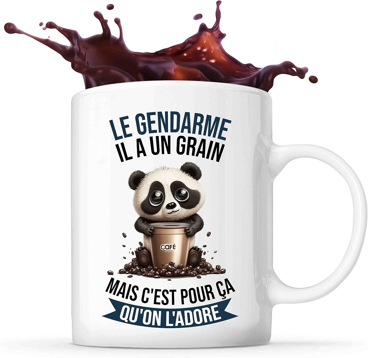 Planetee Tasse Le Gendarme Panda Café | Idée Mug Cadeau Travail Métier Planetee Tasse Le Gendarme Panda Café | Idée Mug Cadeau Travail Métier