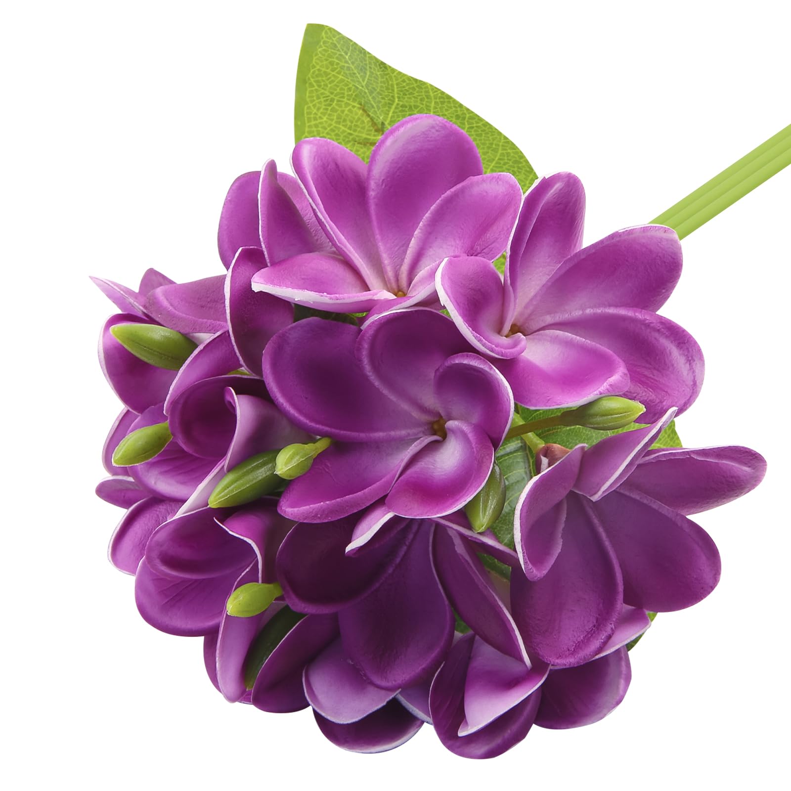 3pcs Faux Fleurs Violet Frangipani Réalistes - Bouquet Hawaii Latex Pour Décoration Mariage Et Fête
