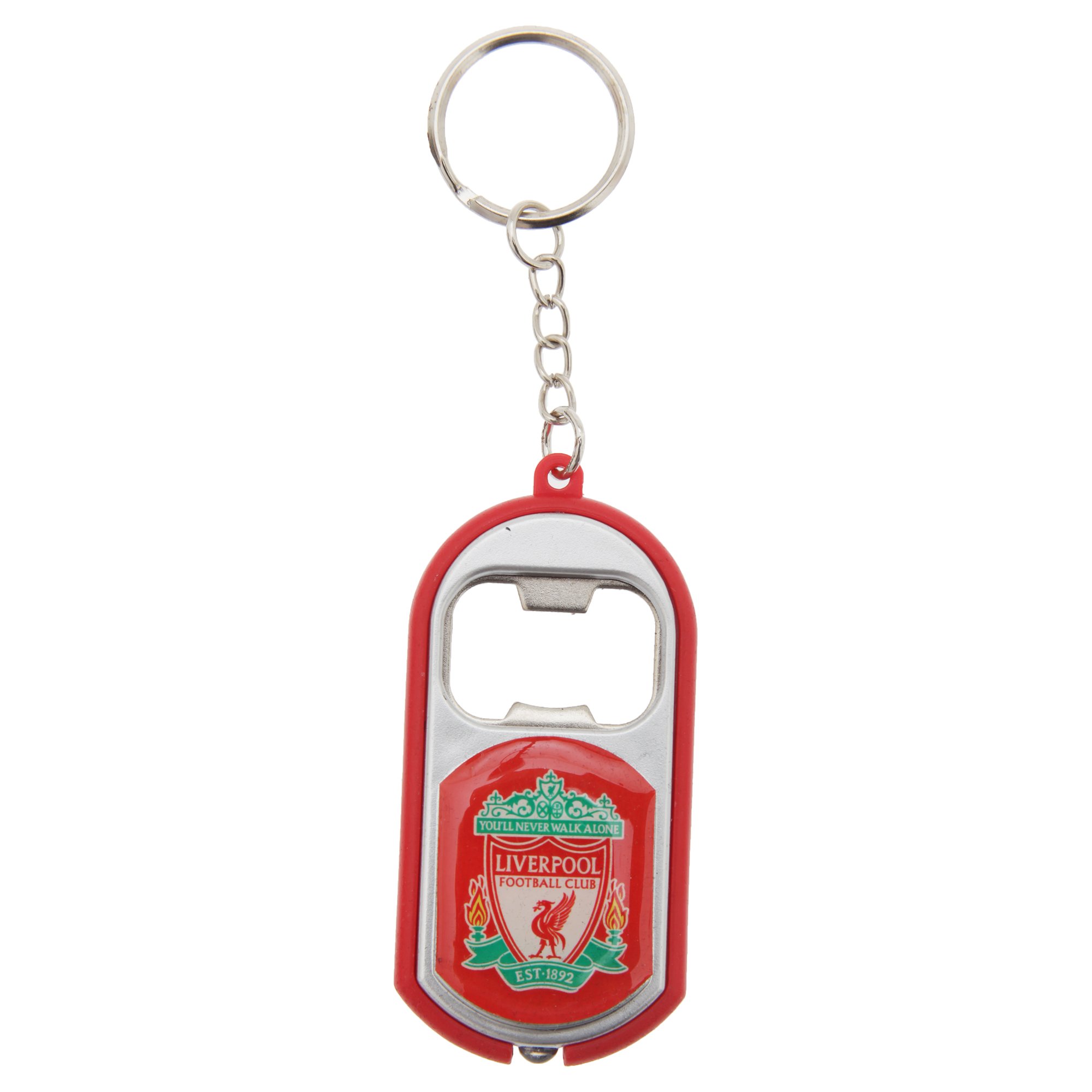 Liverpool F.c. Men's Red Liverpool Fc Official Football Crest Bottle Opener Keyring With Torch (One Size) (Red)