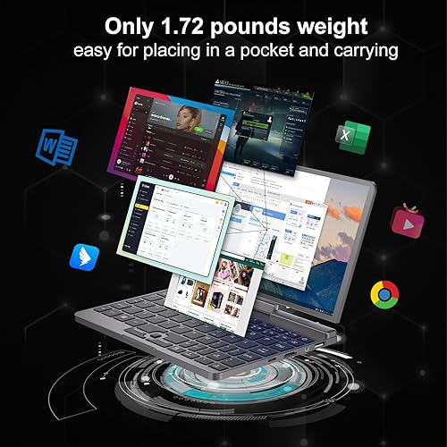 Miniatura 4 de Mini computadora portátil de metal con pantalla táctil de 8 pulgadas, computadora portátil Intel de 12 generación CPU Alder Lake-N N100 Windows 11