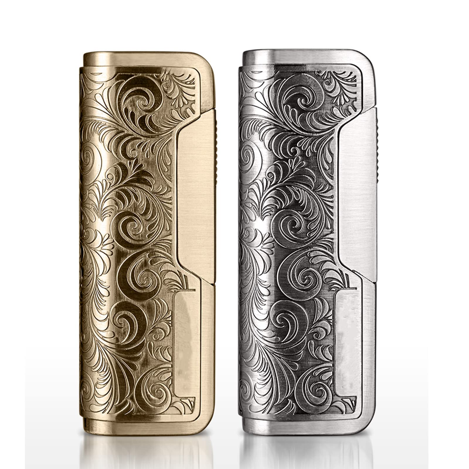 Butane Jet Lighter Gas Torch Turbo Briquet Art Sculpté Briquet à Gaz Gonflable Coupe-Vent Allume-Cigare sans Gaz avec Boîte-Cadeau