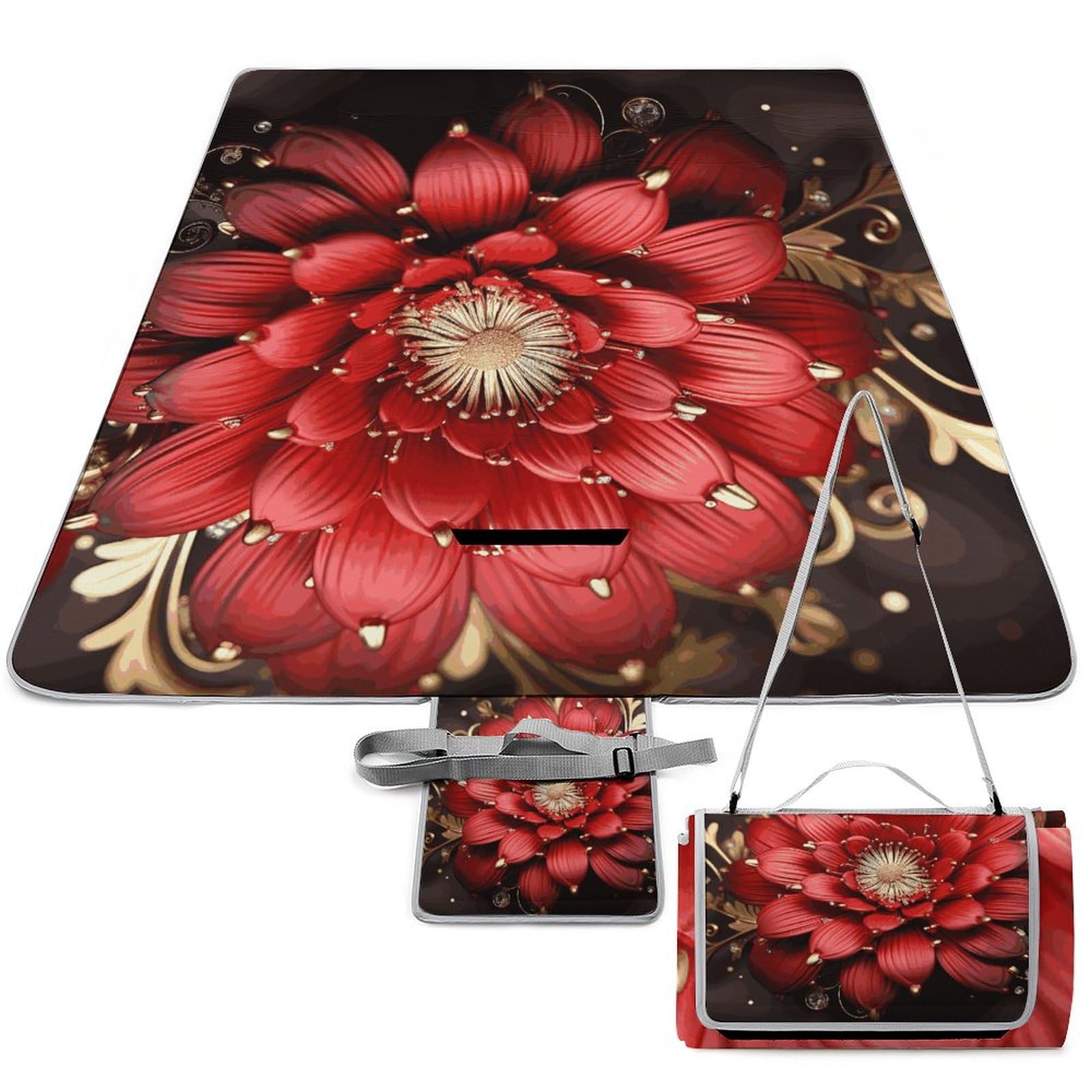 Tapis de pique-nique pliable et imperméable avec envers isolant pour la randonnée