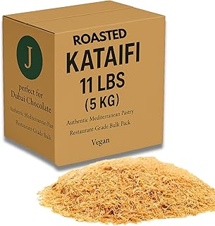 Roasted Kataifi Shredded Fillo Dough 5kg (11 lbs) – Pre-Toasted Kadayif for Dubai Chocolate Bar, Kunafa, Knafeh & Middle Eastern Desserts – Bulk Pack, Ready to Use, Vegan, Made in Turkey