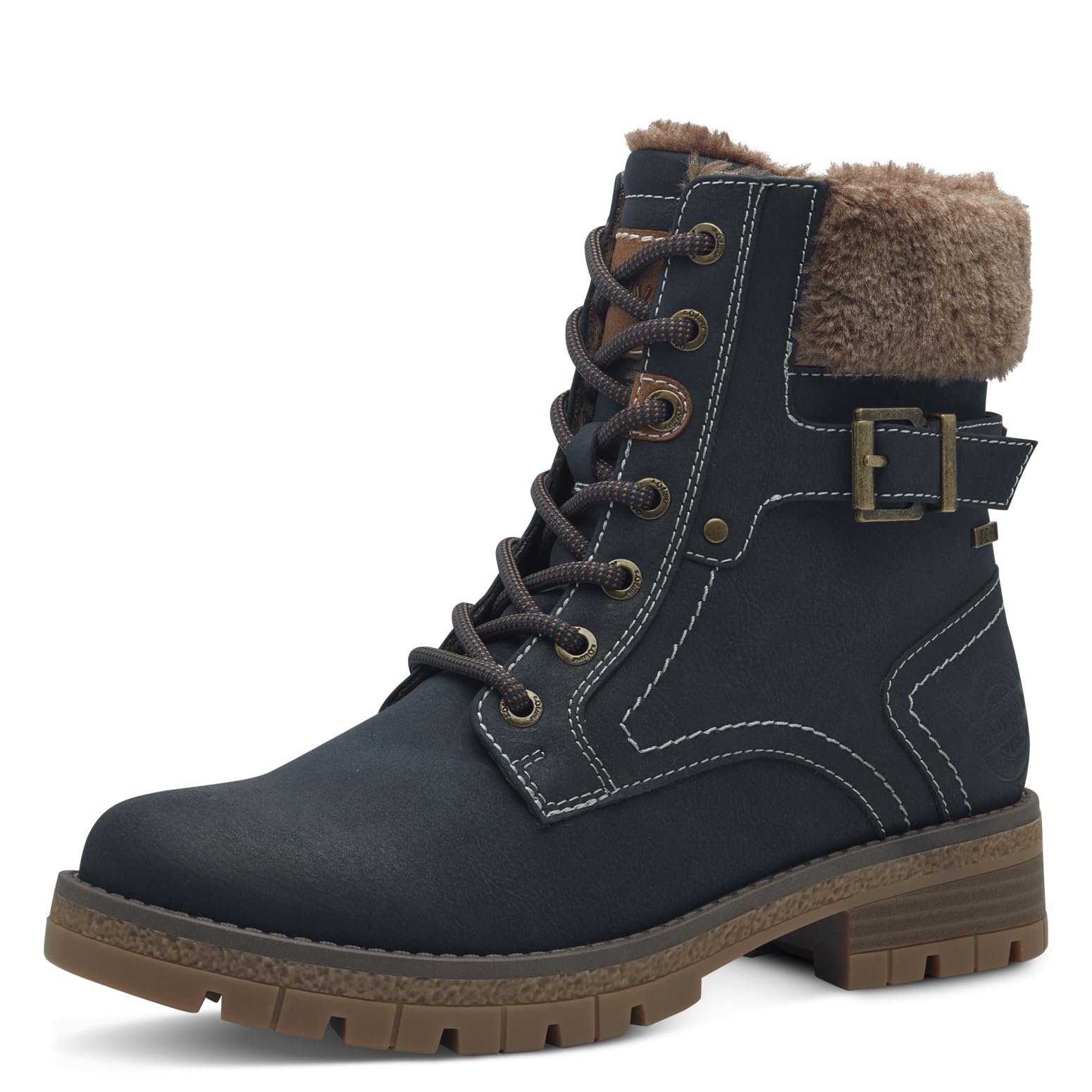 s.Oliver Women's Wl Lace Boot 5-26297-43 Snow, Navy, 7.5 UK