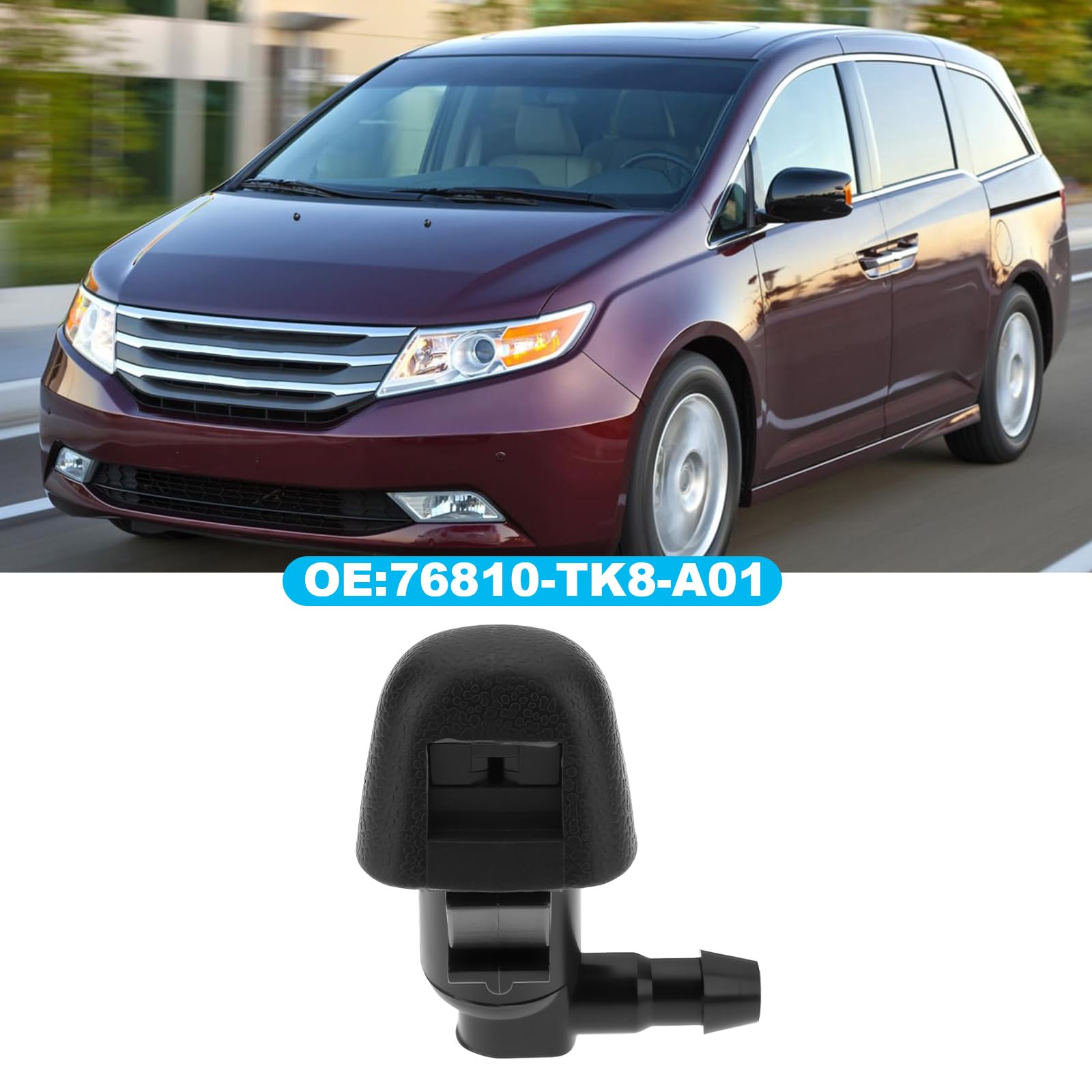EMSea 2 szt. dysza spryskiwacza przedniej szyby 76810-TK8-A01 kompatybilna z Honda Odyssey 2011-2017