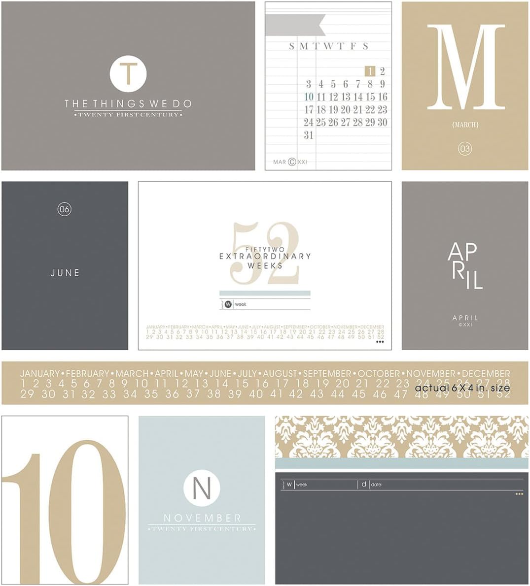 Ruby Rock-It Essence East Coast Cards, 3 by 4-Inch, Calendar, 54-Pack