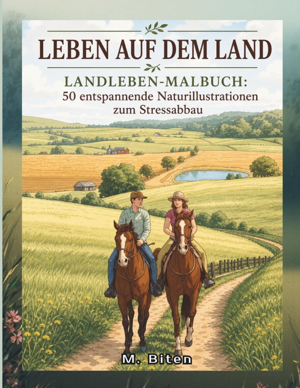 LEBEN AUF DEM LAND: LANDLEBEN-MALBUCH: 50 entspannende Naturillustrationen zum Stressabbau