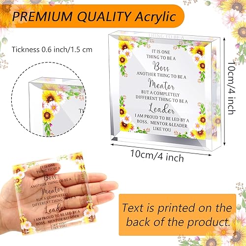 Miniatura 3 de Blulu Regalos de jefe de acrílico para mujeres, regalos de Navidad, recuerdo grabado, decoración de escritorio de oficina, recuerdo de pisapapeles,