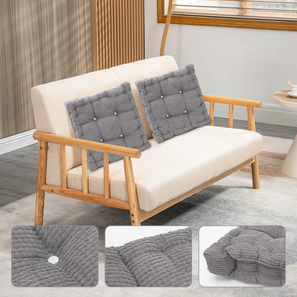wometo Set van 2 zitkussens, stoelkussens, 40 x 40 cm, Oeko-Tex, landhuisstijl, rozenmotief, roze, wit, met linten/strikken, voor binnen en buiten