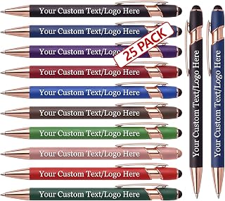 25Pcs Custom Ballpoint Pens, Personalized Pens with Name/Logo Carved