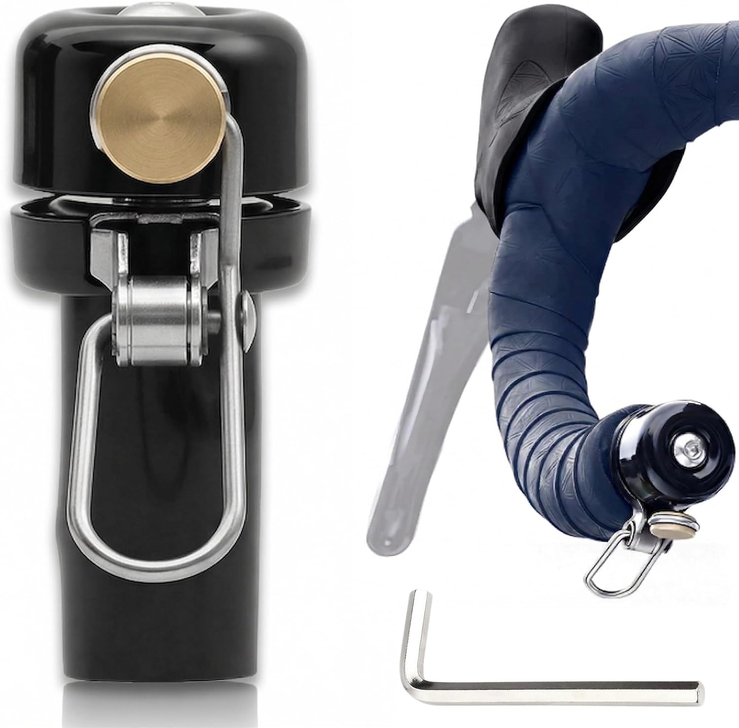 Rennrad-Klingel & Lenkerstopfen 22,2 mm, 100 dB