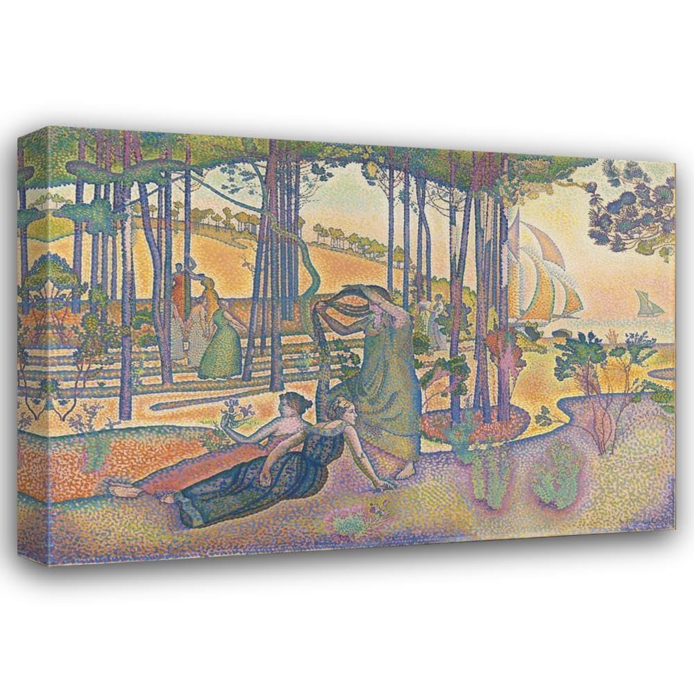 Henri-Edmond Cross 38x28 Extra Large Gallery Wrapped Canvas Museum Art Print Titled: The Evening Air (Circa 1893)
