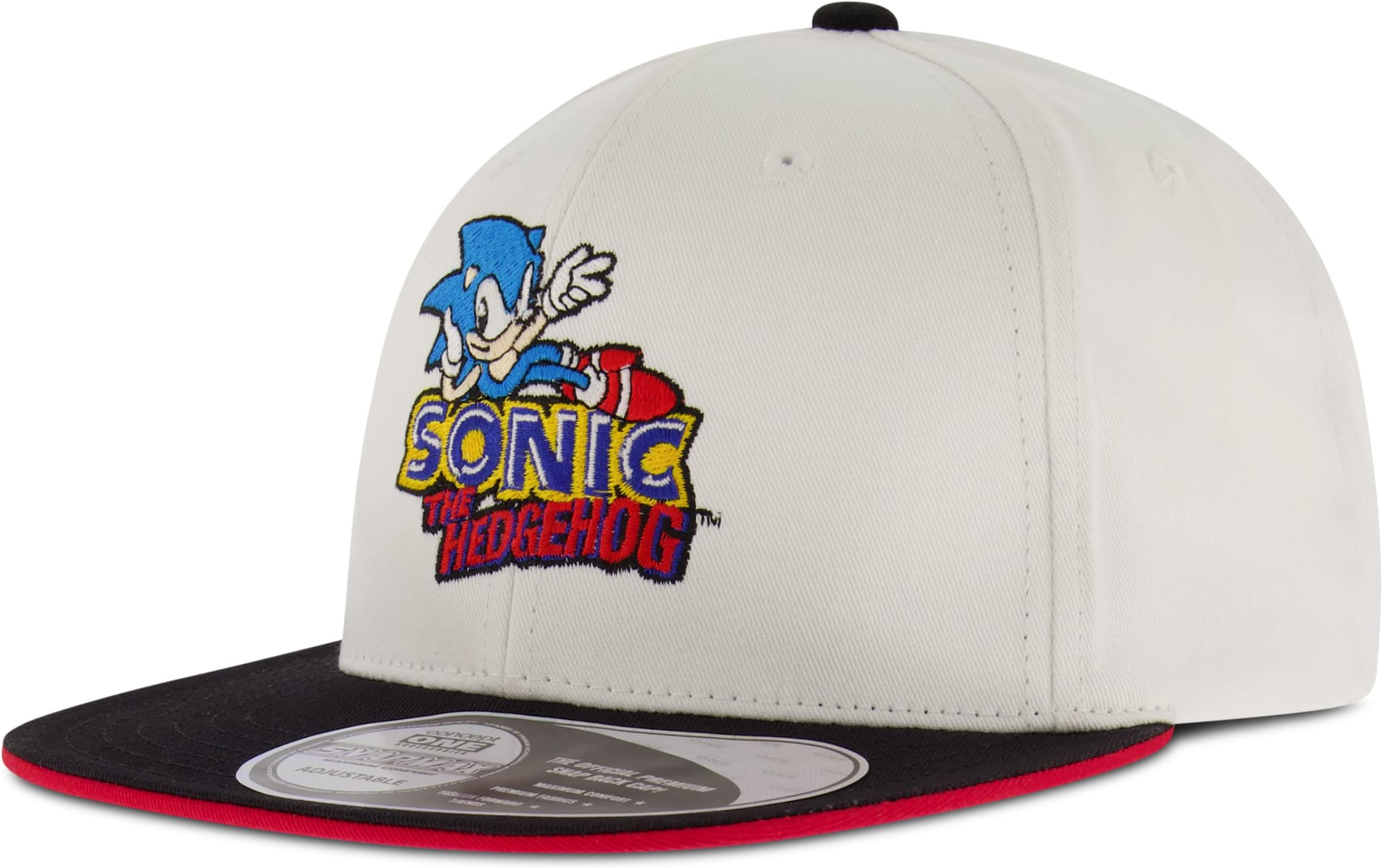 Concept OneMen's Sonic The Hedgehog Cap, Embroidered Logo Baseball Hat with Flat Brim, Adjustable