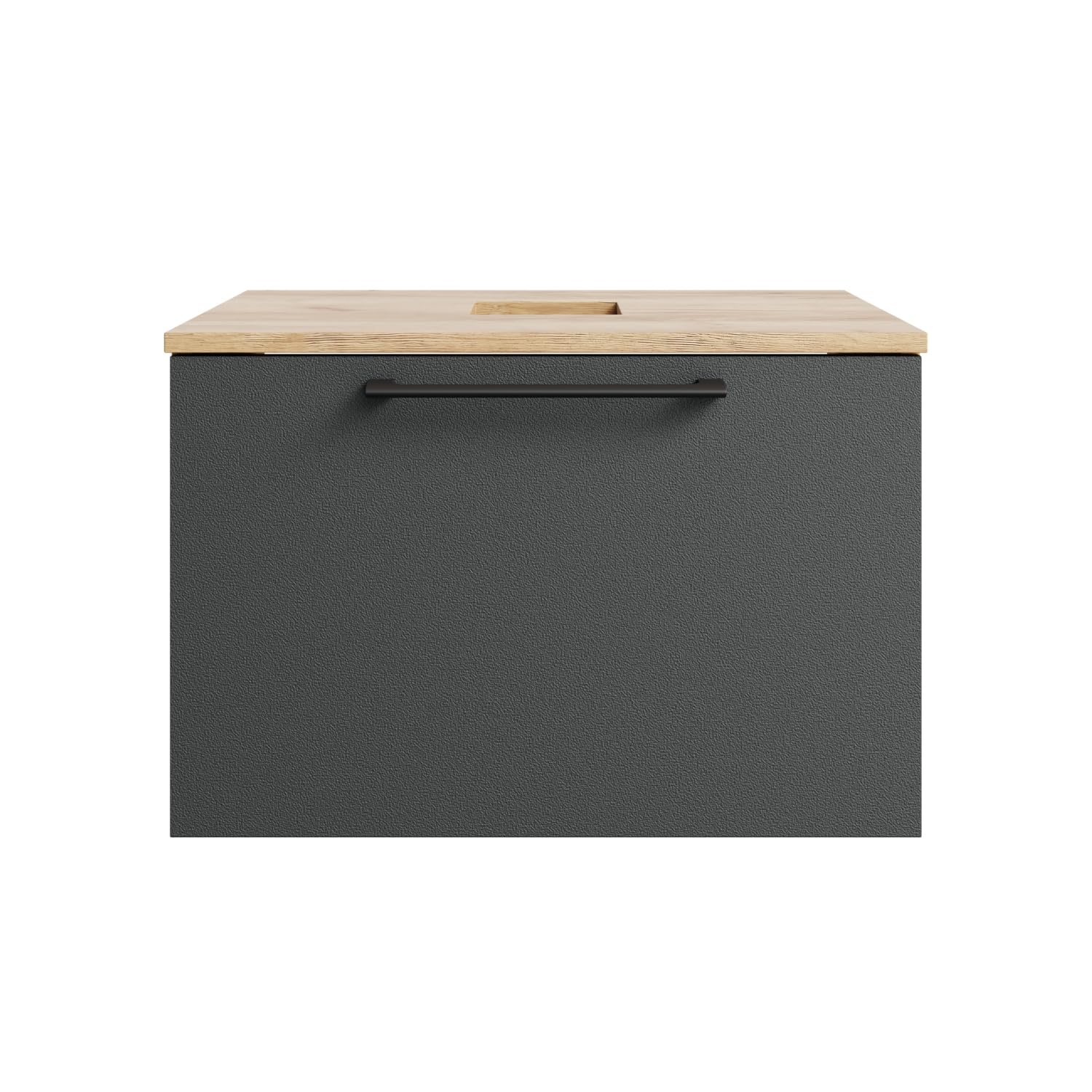 Planetmöbel Astra Set mobili bagno con mobile sottolavabo 60 cm, rovere dorato antracite, senza lavabo da appoggio