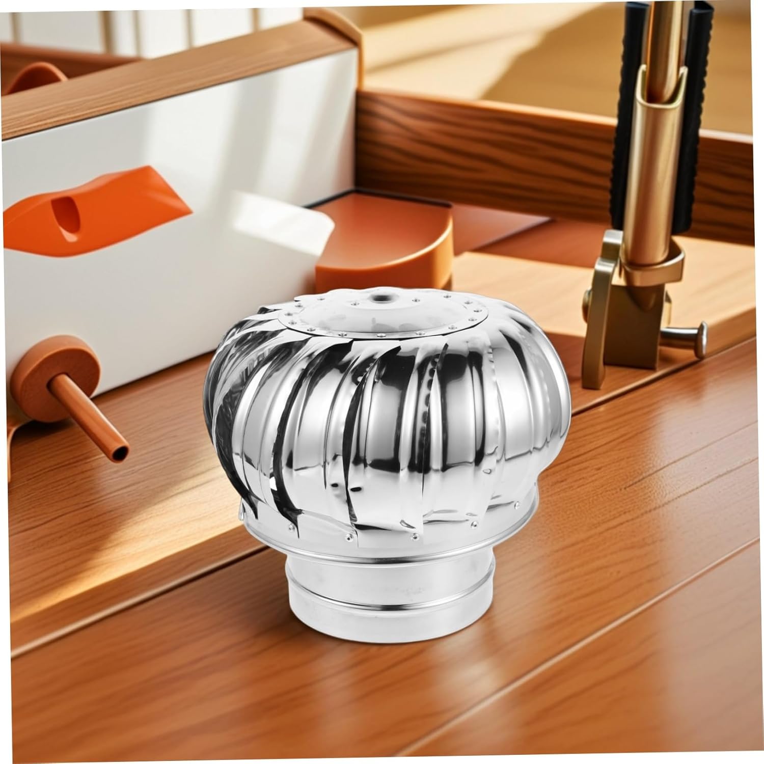 Roof Ventilation Accessory Portable Hood Vent Rainproof Cap Steel Chimney Cover for Bathroom Exhaust