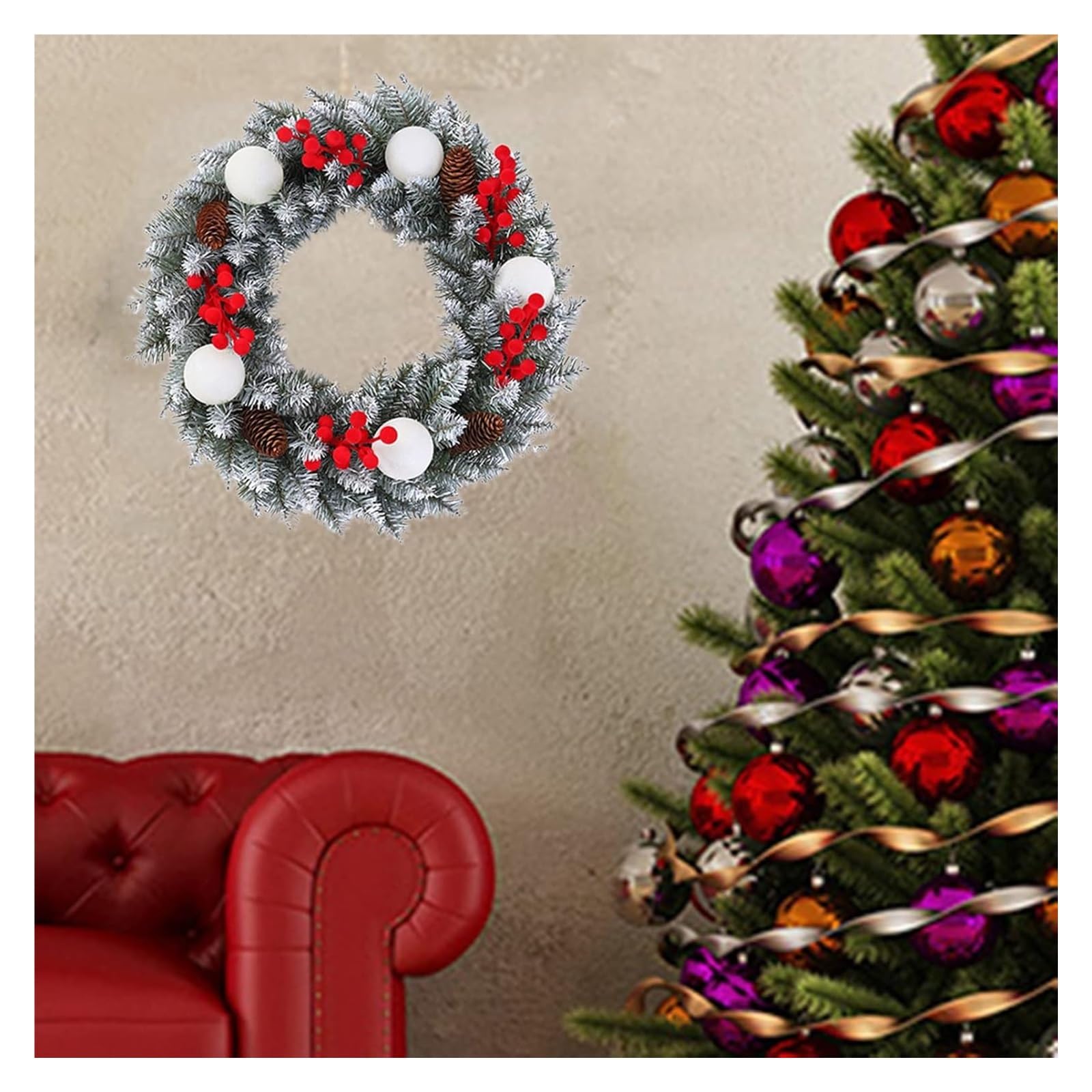 ghirlanda natalizia, 2 pezzi artificiali for ghirlande for porte d'ingresso e decorazioni for alberi(Roze,30cm)
