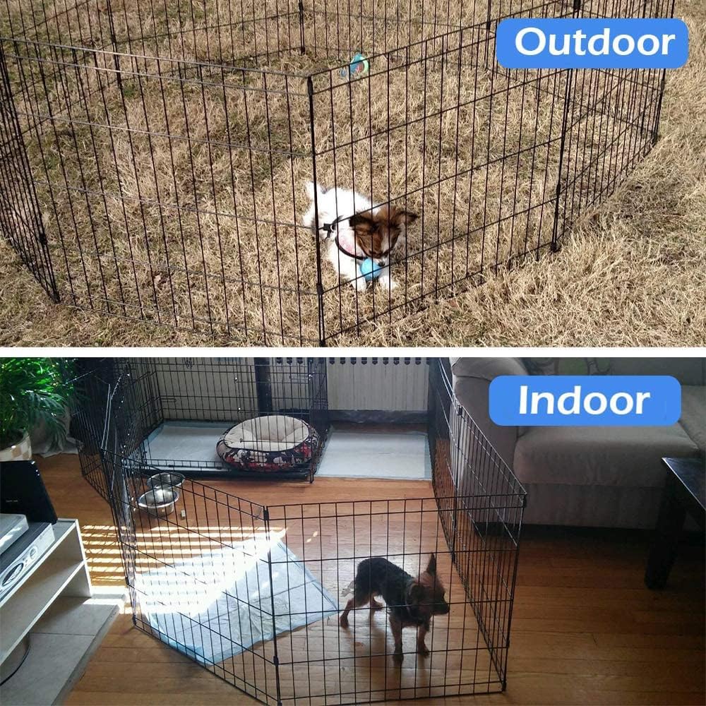 Dog Playpens for the House,Dog Fence Outdoor,Dog Fence Outdoor,Puppy Playpen for Small Dogs,Portable Foldable Dog Outdoor Playpen Metal Wire Pet Exercise Pen Fence Enclosure for Cats,Dogs,Rabbits,36''