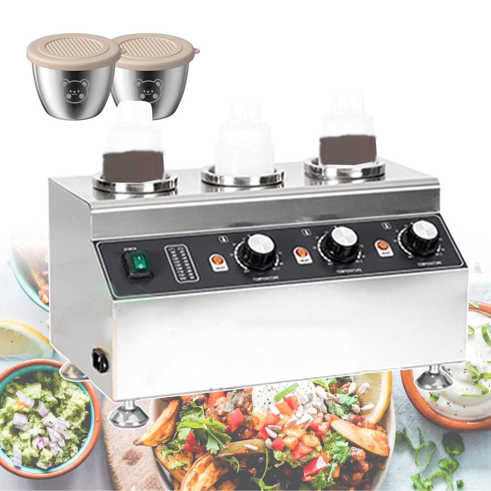 Maszyna do konserwacji sosów 80W/160W/240W, podgrzewacze do butelek z gorącym sosem czekoladowym do barów przekąskowych, pubów i restauracji
