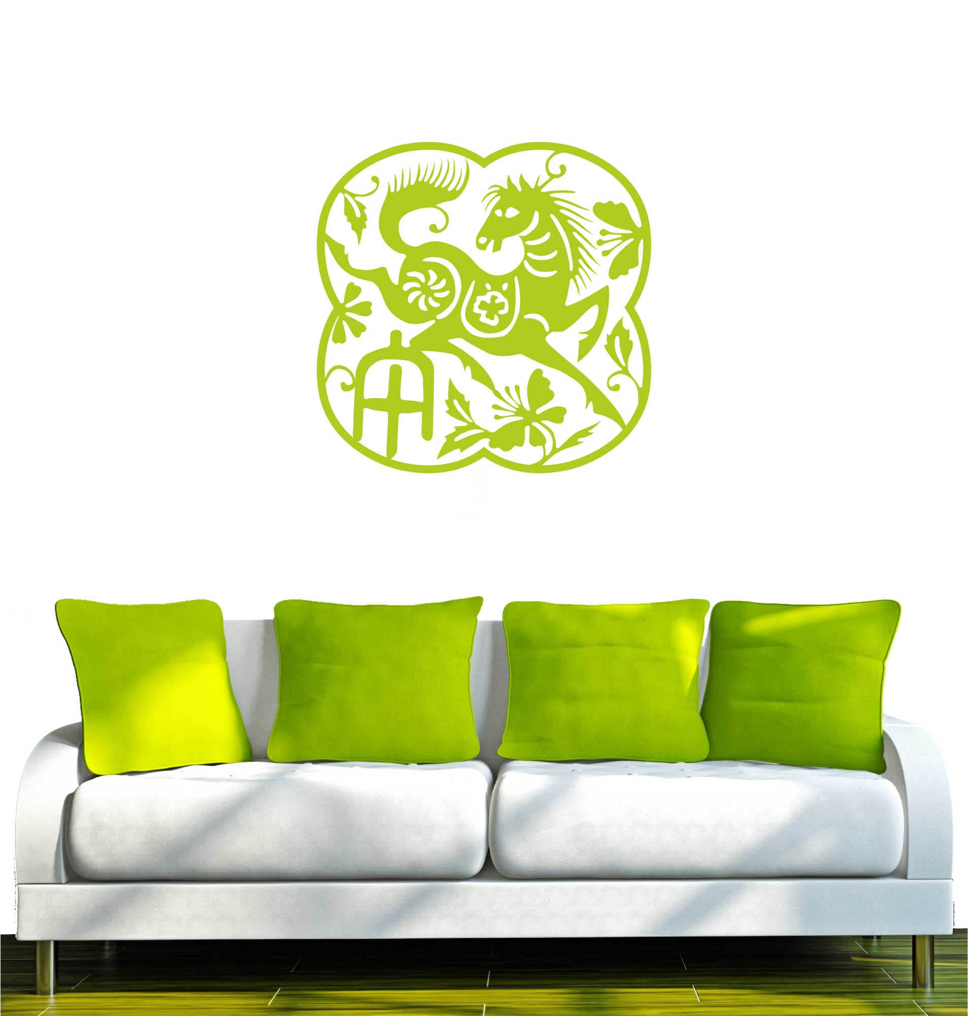 Adesivi Murali INDIGOS UG | Decalcomanie Verde Lime | 60x10x10 Cm | Rimovibili | Per Soggiorno E Cameretta - 4