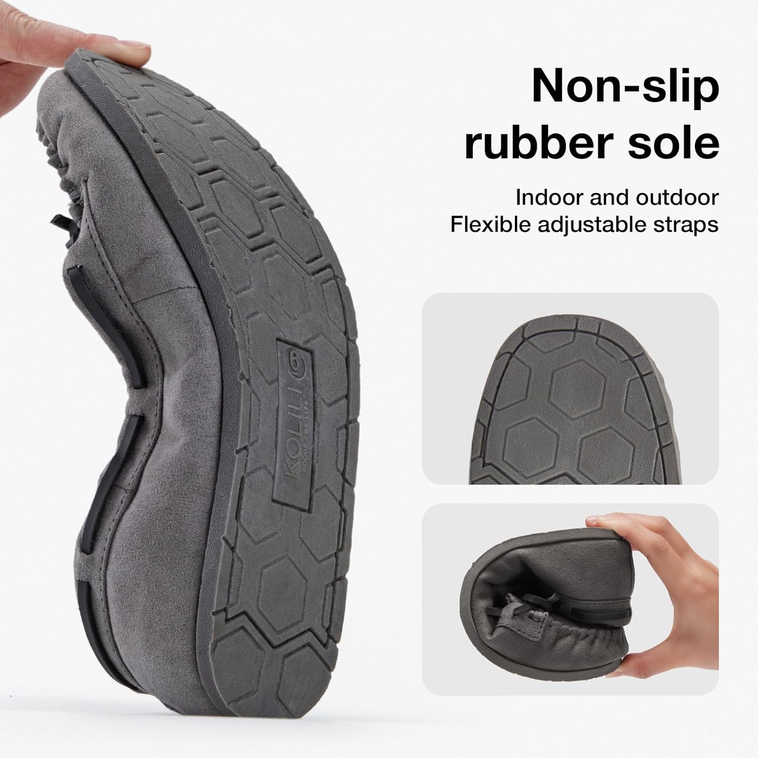 KOLILI Womens Faux Fur Moccasin Slippers, Indoor Outdoor Warm & Cozy House Shoes with Durable Rubber Sole - Image 4