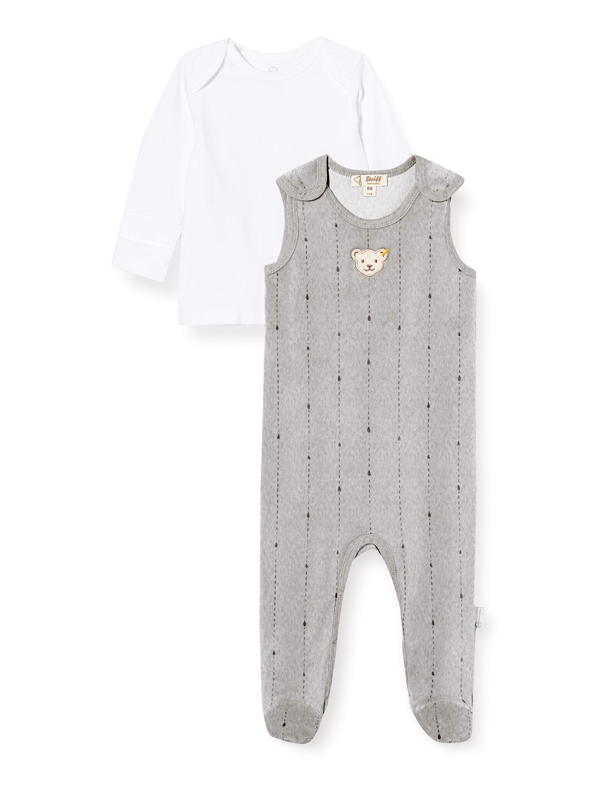 Steiff Unisex Baby Mit Süßer teddybärapplikation Set Strampler + T-Shirt langarm GOTS