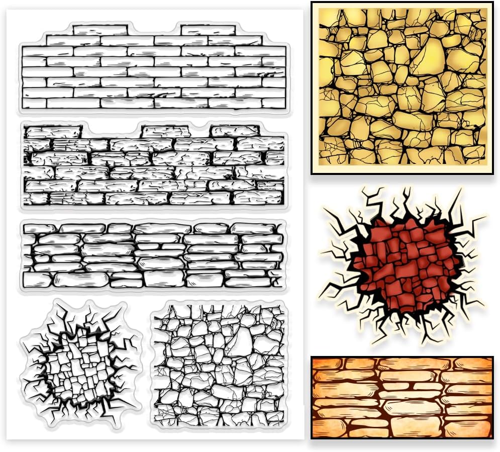 PH PandaHall Wall Background Clear Stamps Reusable Brick