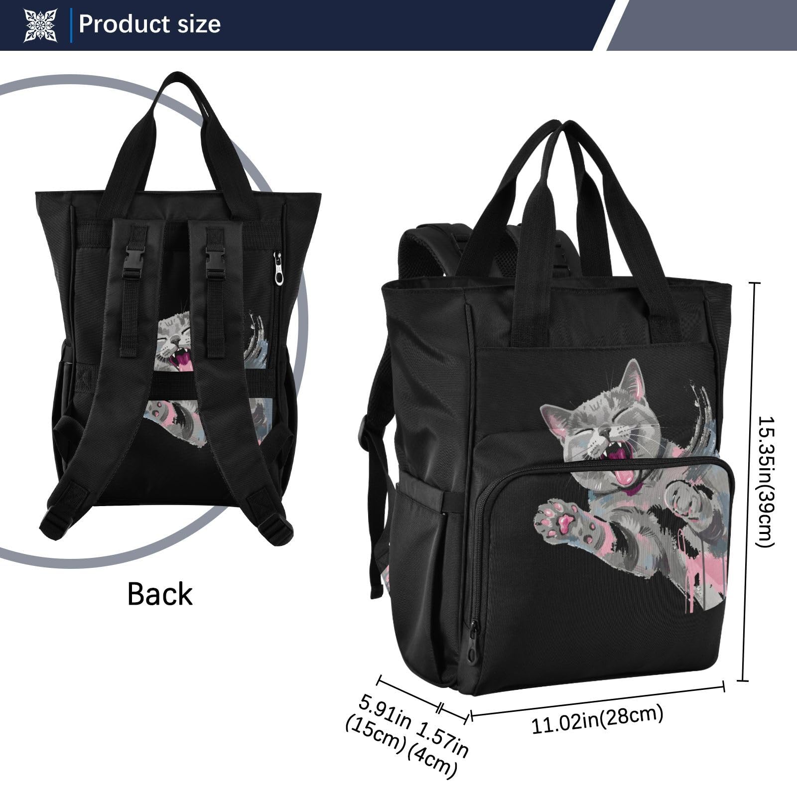 GuoChe Dobby - Mochila para pañales de nailon con múltiples bolsillos