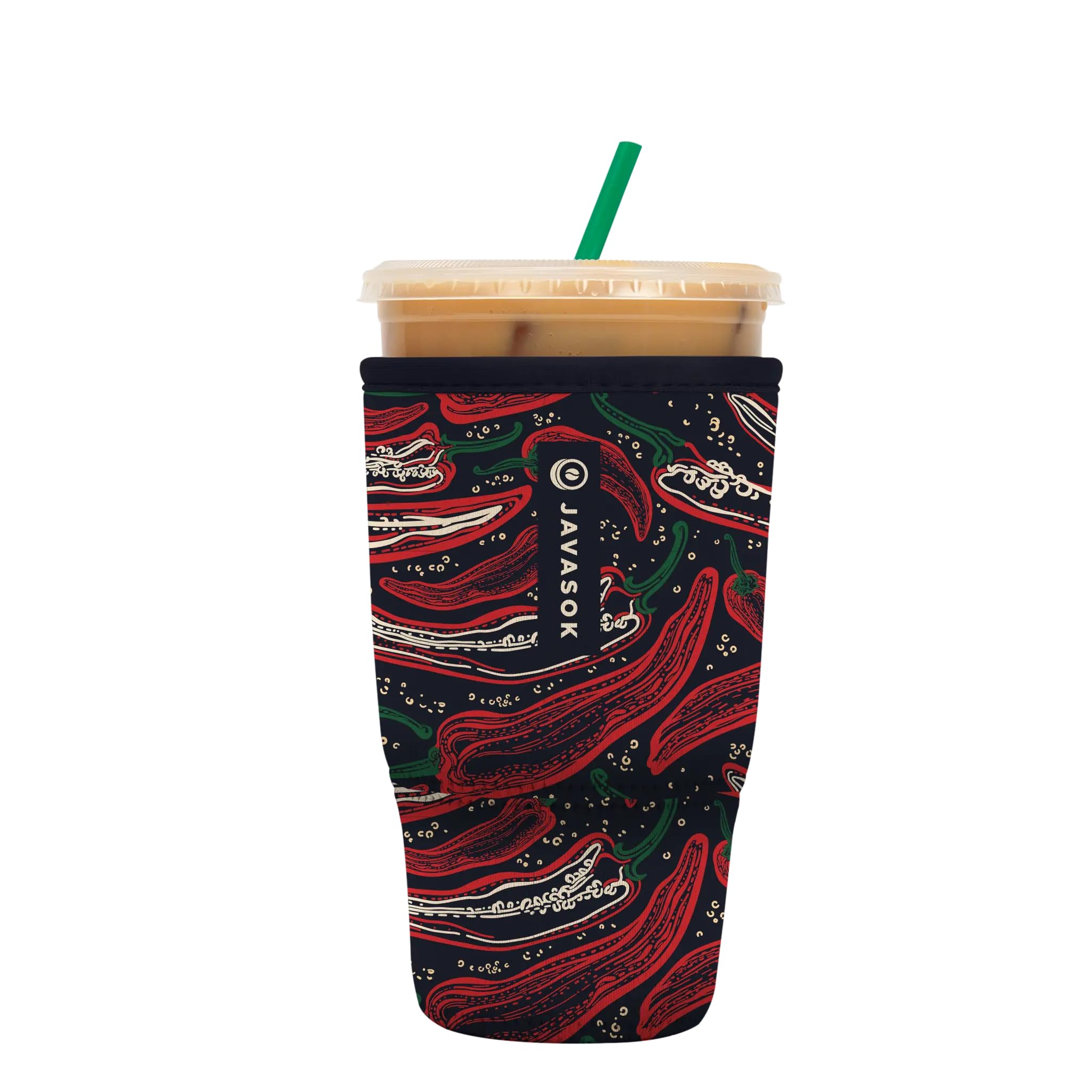 Sok It JavaSok Iced Coffee &amp; Cold Soda Insulated Neoprene Cup Sleeve (Hot Stuff, Large: 30-32oz)