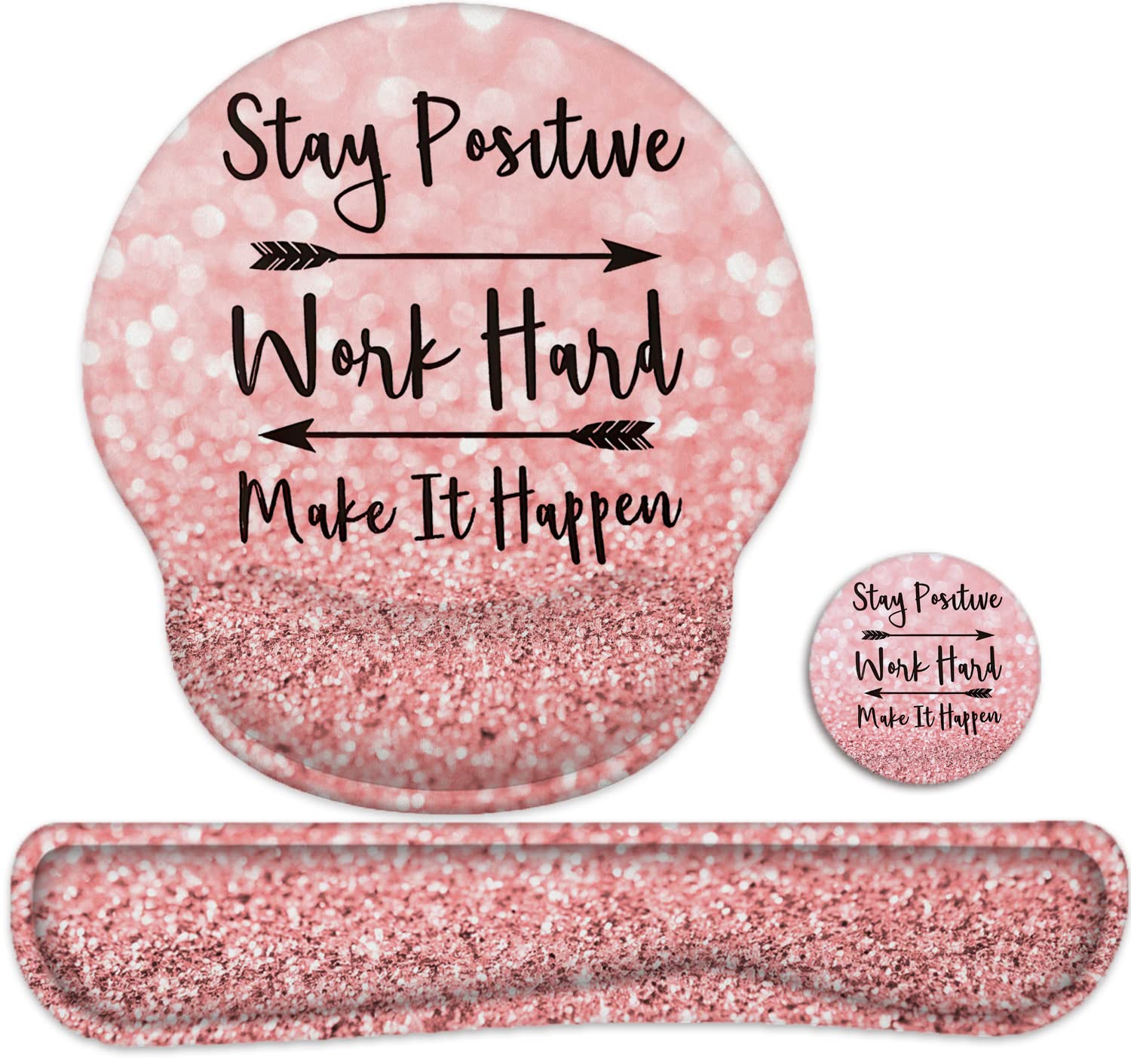 Lateefah Mouse Pad with Wrist Rest, 3-in-1 Gaming Mouse Pad, Keyboard Wrist Rest, Ergonomic Memory Foam Mousepad with Wrist Support for Computer