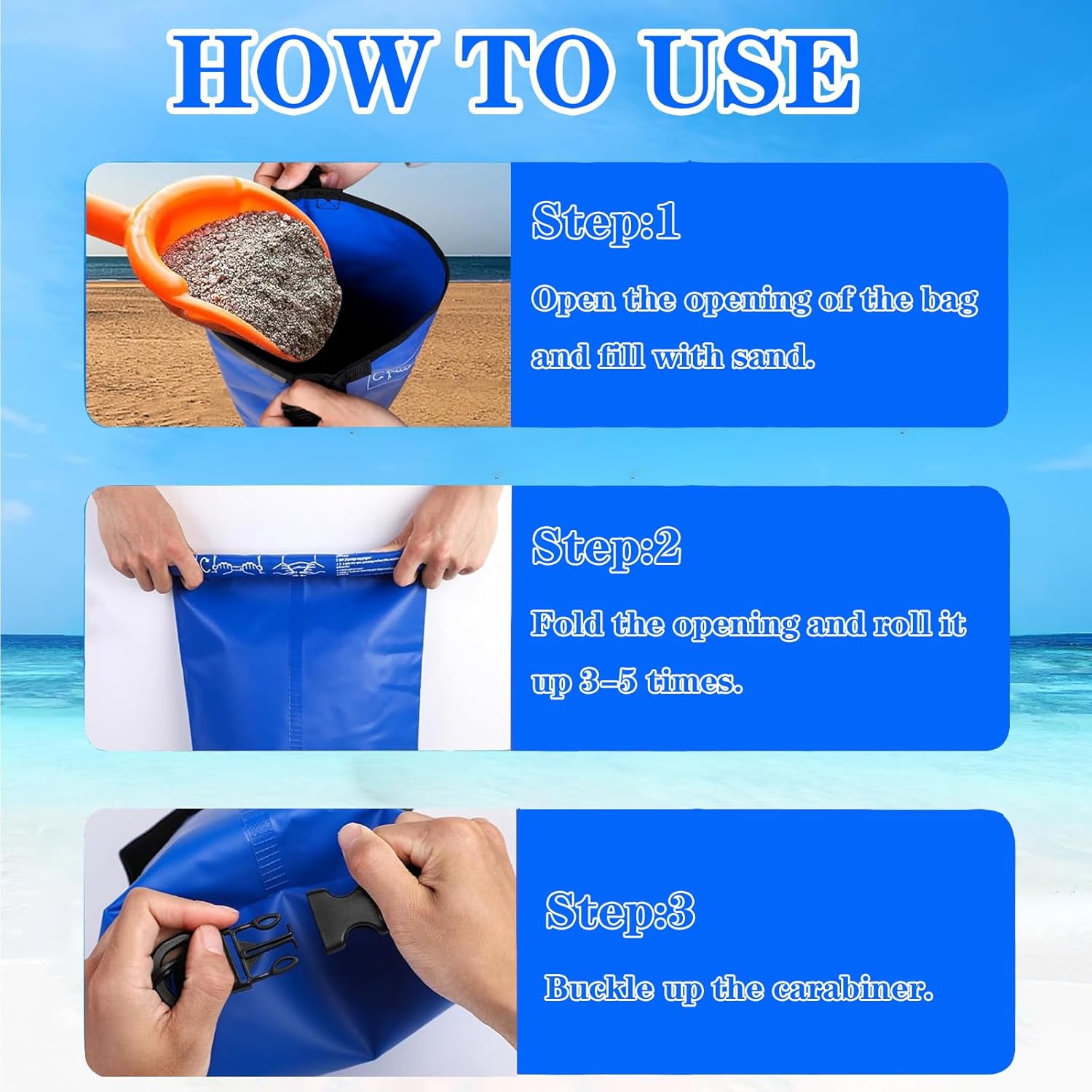 2 Pcs Universal Pool Step Weights,10L 500D PVC Waterproof Swimming Pool Ladder Weights,Pool Weight Sand Bags Easy and Quick Fill Sand - Image 6