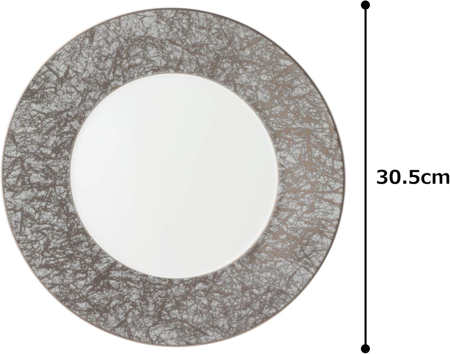 Narumi 51356-5727 Plate, Plate, Washi (Platinum), Silver, 11.8 inches (30 cm)