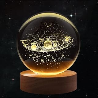 Chocozone Crystal Ball Night Light, 2.4Inch Glass Ball Night Lamp Table Lamp for Bedroom Decorative Items for Home Price In India