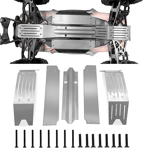 Miniatura 3 de Protector de chasis de acero inoxidable Armadura de protección delantera y central y trasera placa de deslizamiento para X-Maxx XMAXX 6S 8S RC Truck