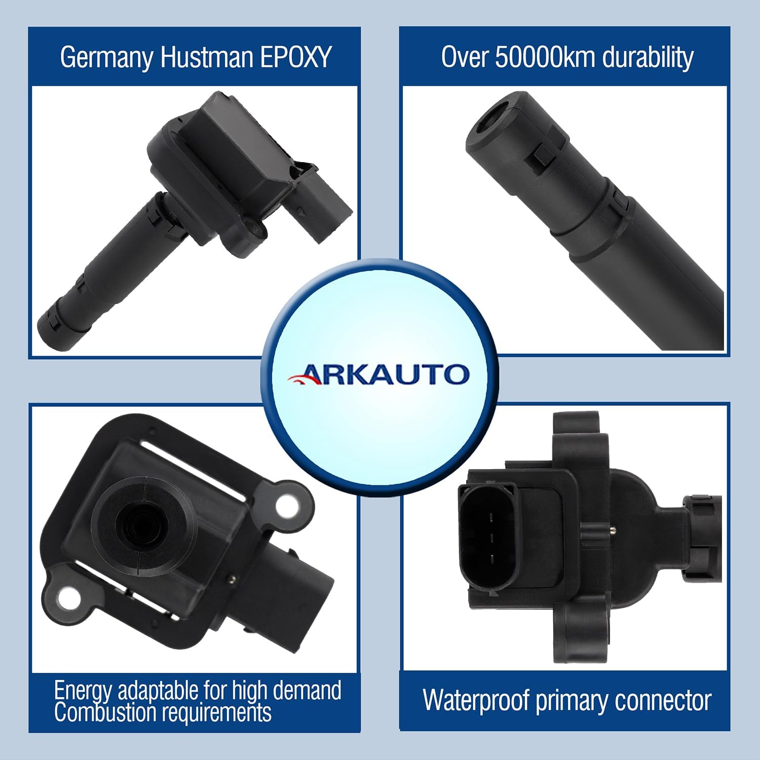 IGNITION COIL A0001501580 A0001502980 UF555 UF658 SET OF 4 COMPATIBLE WITH Benz C250 SLK250 C230 1.8T L4 M271 W203 W204 C203 A209 C209 S204 R171