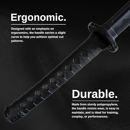 Miniatura 6 de E-BOGU Equipo de espada de entrenamiento de polipropileno para artes marciales (39") con vaina negra de Saya