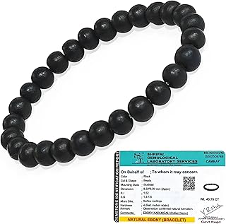 SOLAVA Karungali Bracelet Original with Certificate | Natural Karungali Wood Bracelet for Men &amp; Women for Protection &amp; Pos...