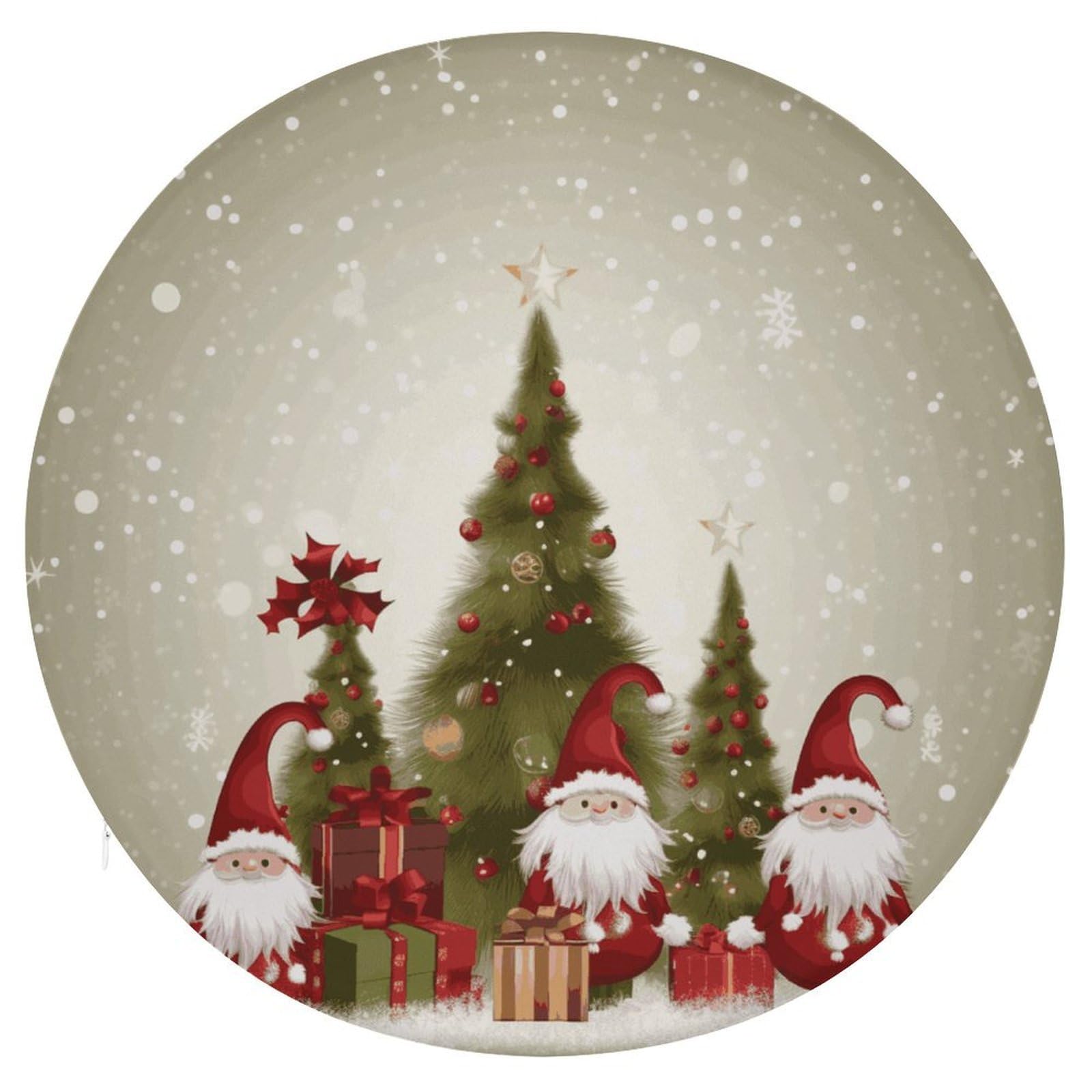 Wsoihfec Style Merry Christmas Seat Cushion Round Chair Pad
