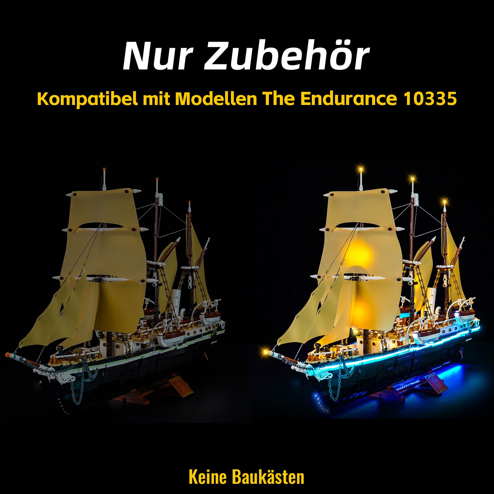 Zestaw oświetleniowy z pilotem zdalnego sterowania, kompatybilny z Lego 10335 The Endurance (nie jest to model), zestaw oświetleniowy LED, kompatybilny z Endurance, kreatywna zabawka