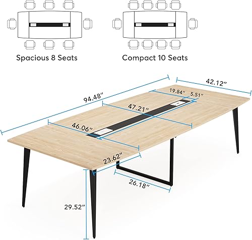 Vista 27 de Tribesigns Mesa de conferencias de 6 pies, 70.86 pulgadas de largo x 35.43 pulgadas de ancho x 29.52 pulgadas de alto, mesa de reuniones moderna
