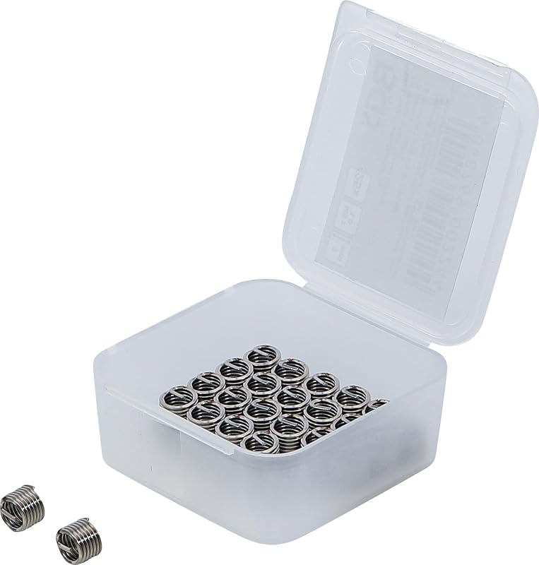 Insertos de Reposição para Reparo de Rosca BGS 1959-2 M6 x 1,0 mm com 7 mm de Comprimento, 25 Peças