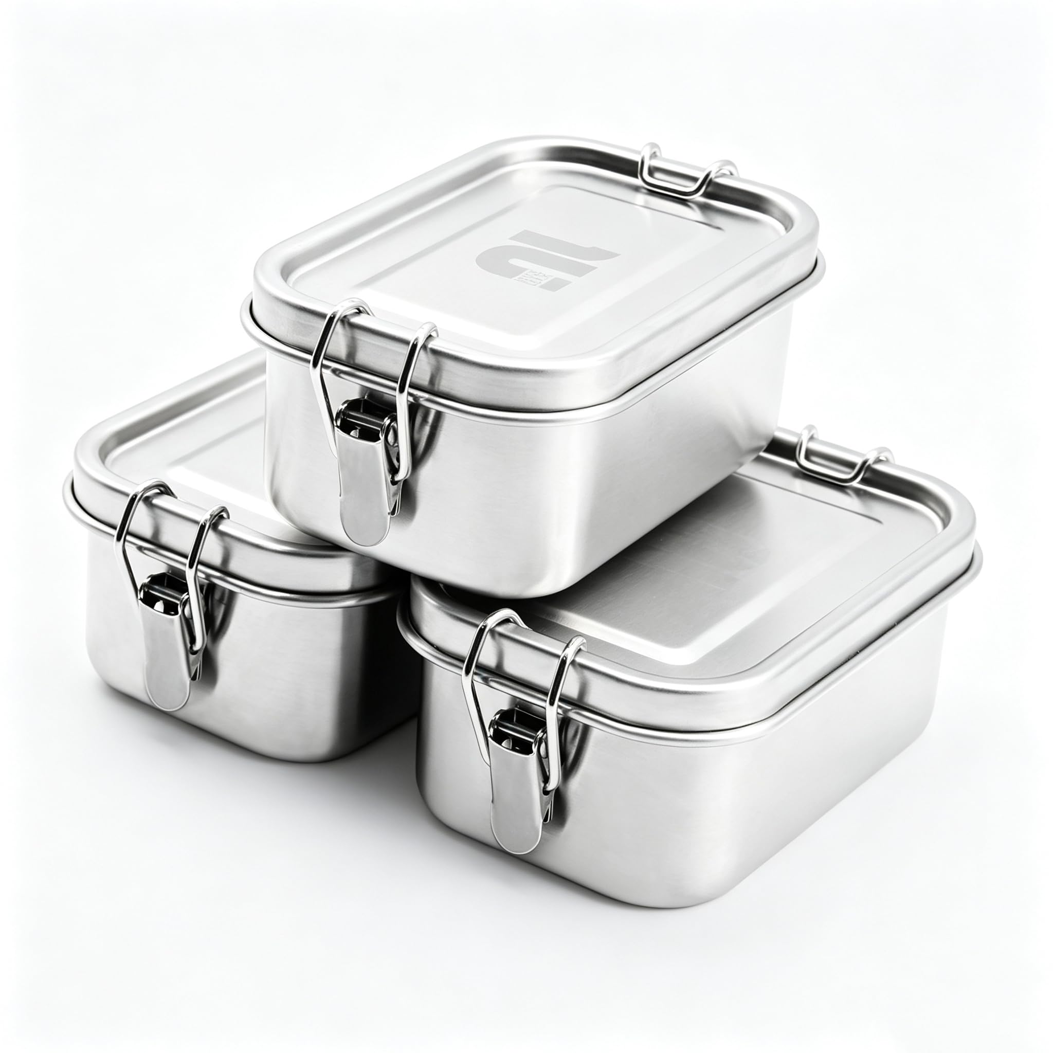 nicelock Kleines Edelstahl Brotdose Erwachsenen Lebensmittelbehälter Kinder Lunchbox Edelstahl Lunch-Snack-Boxen aus Metall mit Deckel 400ml (400 ml x 3)