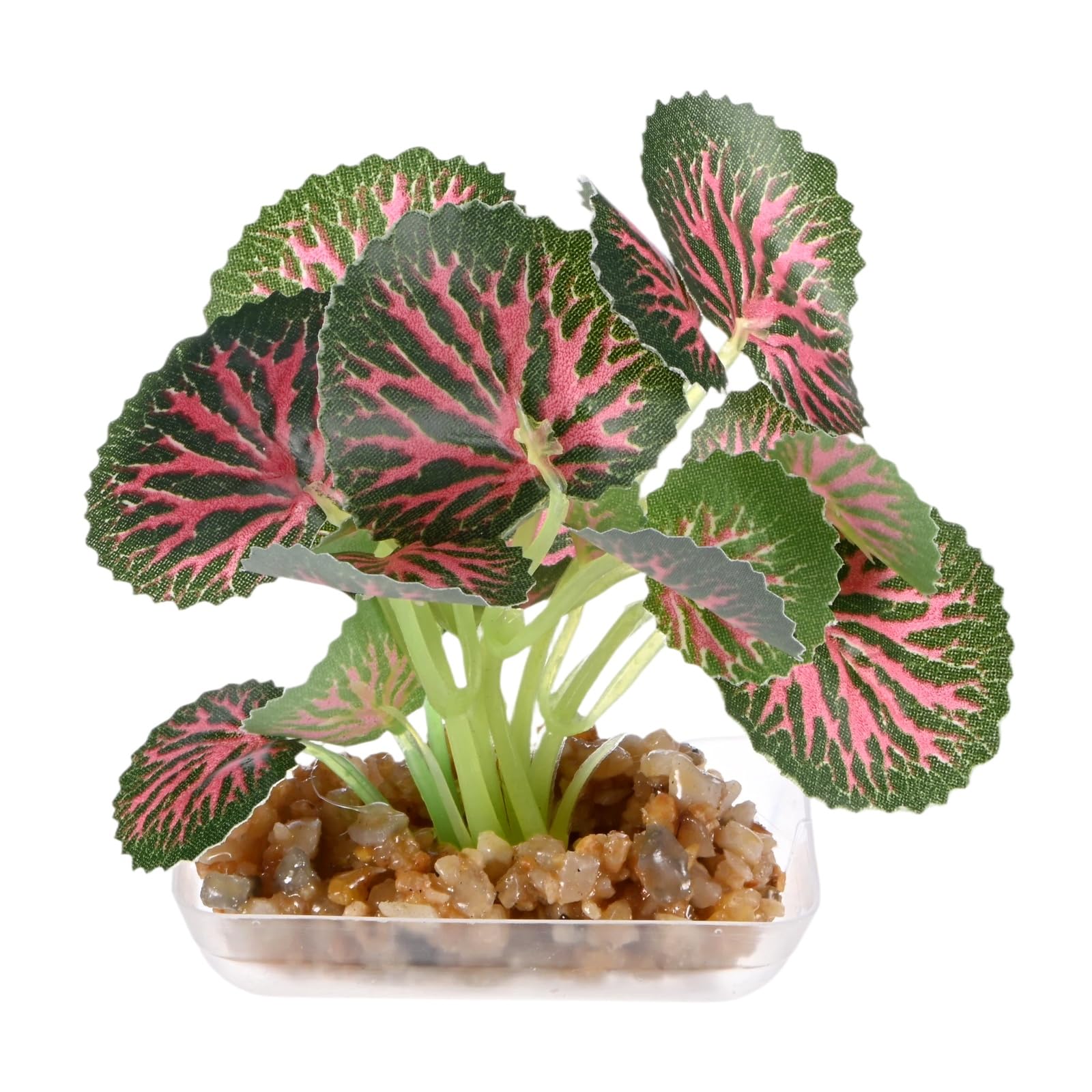 M METERXITY 1-Pack Aquarium Plant, Small Plastic Artificial Plant Water Grass Fish Hide Accessories for Aquarium Decoration/Fish Tank Decoration/Terrarium [Style 1, Red]