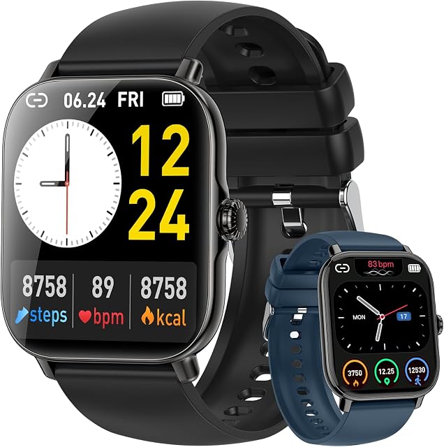 Zhizhi Smart Watch for Men Women: Fitness Tracker Bluetooth (Make/Answer Call) Waterproof Smartwatch for Android Phone iPhone Digital Sport Running Watches Health Sleep Heart Rate Monitor Step Counter
