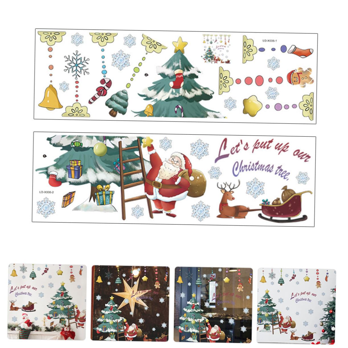 HOMSFOU 8piezas Pegatinas De Ventana Para Navidad Decorativas y Reutilizables Para Ventanas Espejos y Puertas De Para Fiestas y Celebraciones