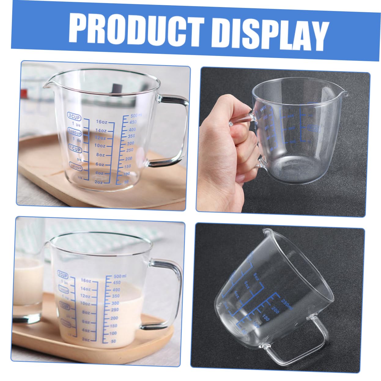 3 Pièces Tasses à Mesurer Verre Verre Borosilicaté avec Graduation pour Mesurer et Espresso et Pratique