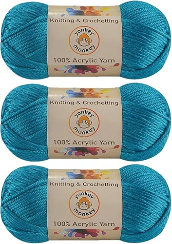 Miniatura 6 de Yonkey Monkey - Hilo acrílico de lujo, paquete de 3 unidades de 10.51 onzas para tejer ganchillo para manualidades (amatista 72)